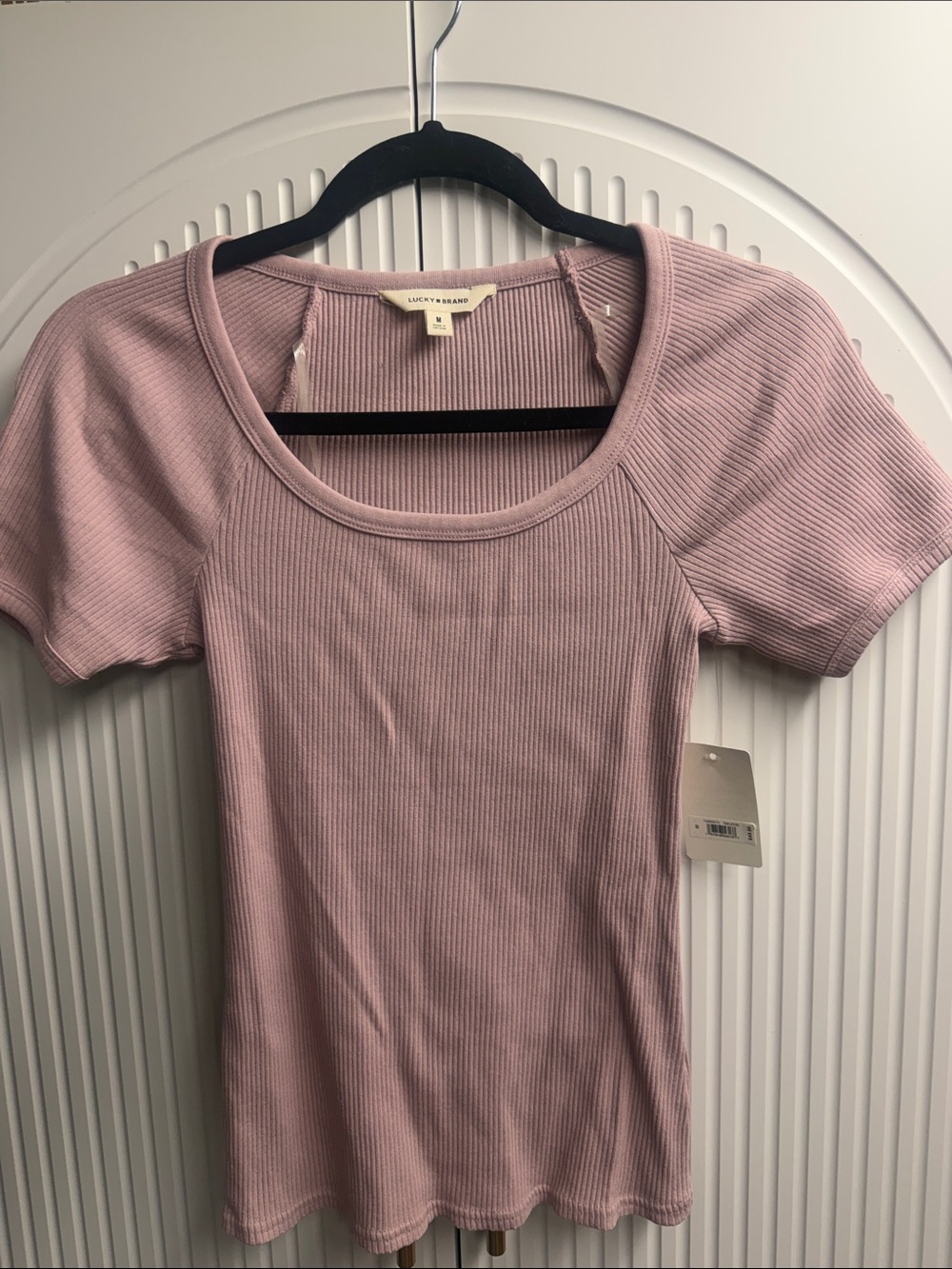 Lucky Brand Women's lavender Ribbed Scoop Neck Top